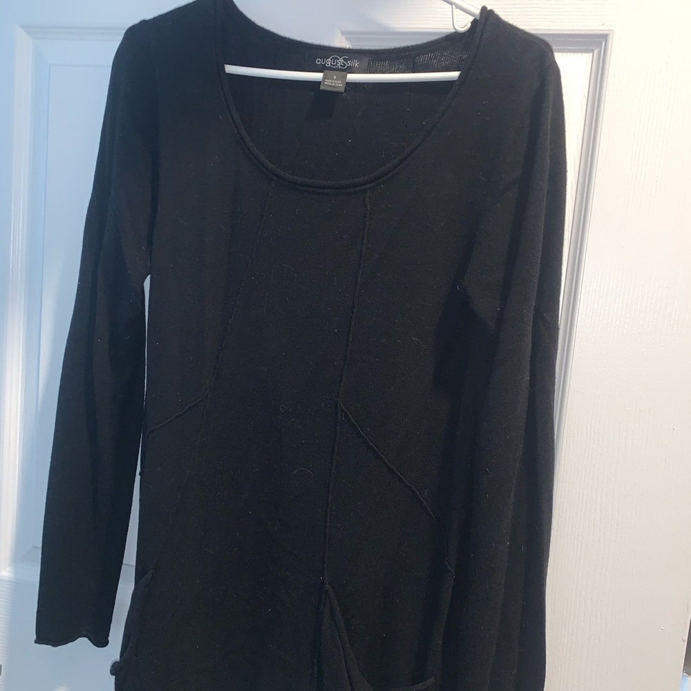 Long black soft sweater